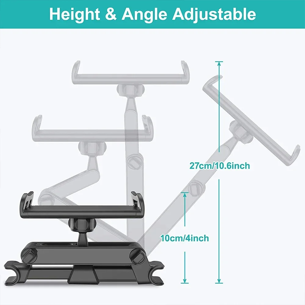 Phone Holder Telescopic Car Rear Pillow Tablet Rotating Car Seat Rear Stand Headrest Bracket for 5 13 Inch Phone Tablet