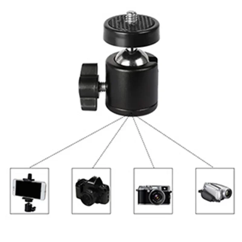 Camera Mini Ball Head 360 Swivel Tripod Head Phone Stand Monopod Mount Adapter For DSLR Camera Flash Tripod Mount Bracket