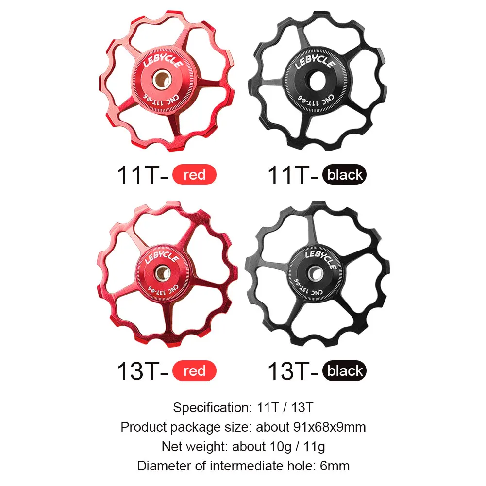 11T 13T MTB Bicycle Rear Derailleur Jockey Wheel Bike Guide Roller Idler Bicycle Guide Wheel Pulley Mountain Bike Accessories