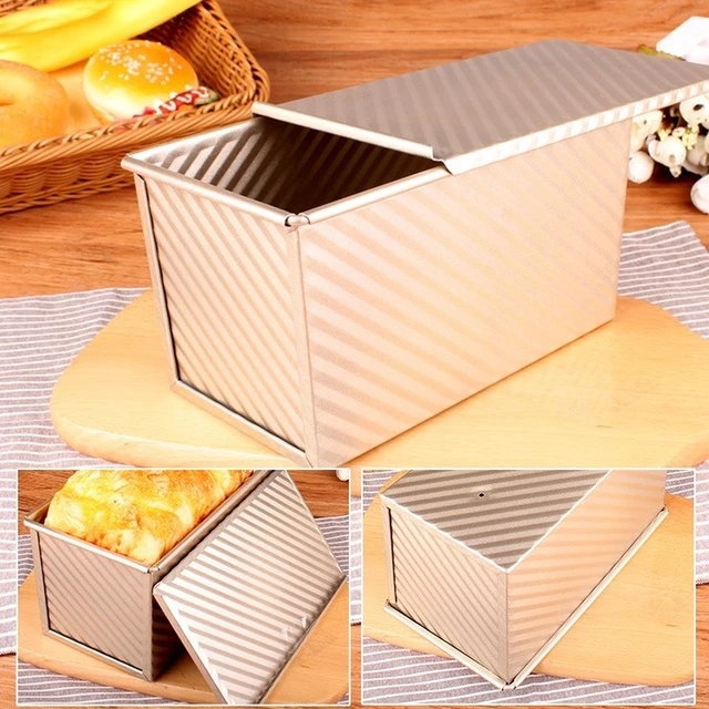 Moule à pain rectangulaire avec couvercle, moule de cuisson JxBaking,  gâteau, toast, boîte à toast antiarina avec couvercle, or, aluminium, moule  en acier, 450g - AliExpress