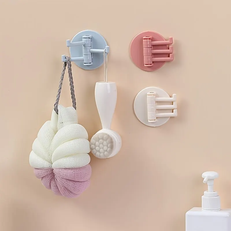 10PC Non-punching Cute Hook Bathroom Bedroom Door Back Coat Hook Kitchen Traceless Sticky Triple Random Delivery self adhesive hooks multifunctional hooks kitchen hook self adhesive wall hooks suction cup hook heavy duty hooks