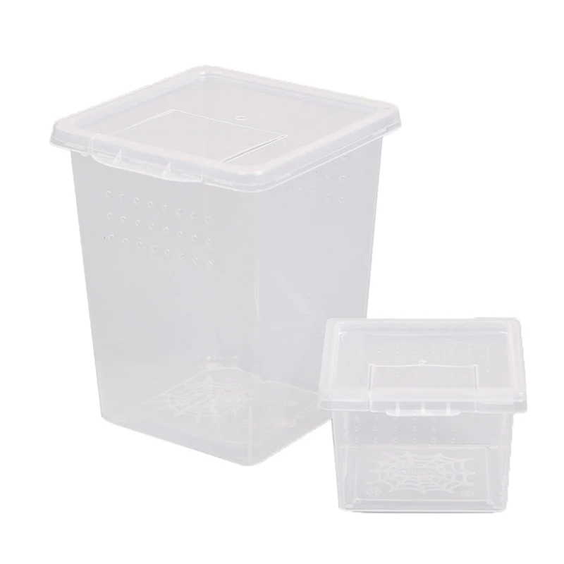 1 Pc Plastic Transparent Insect Spider Habitat Feeding Box Case Container Tank Transport Case Hatching Tank 4