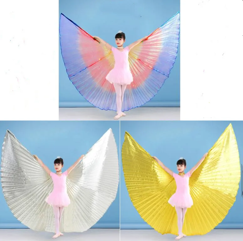 

Cheap Halloween Costumes Belly Dance Isis Wings For Children Kids (No Stick) Gold Silver Open Egypt Isis Wngs Wholesale