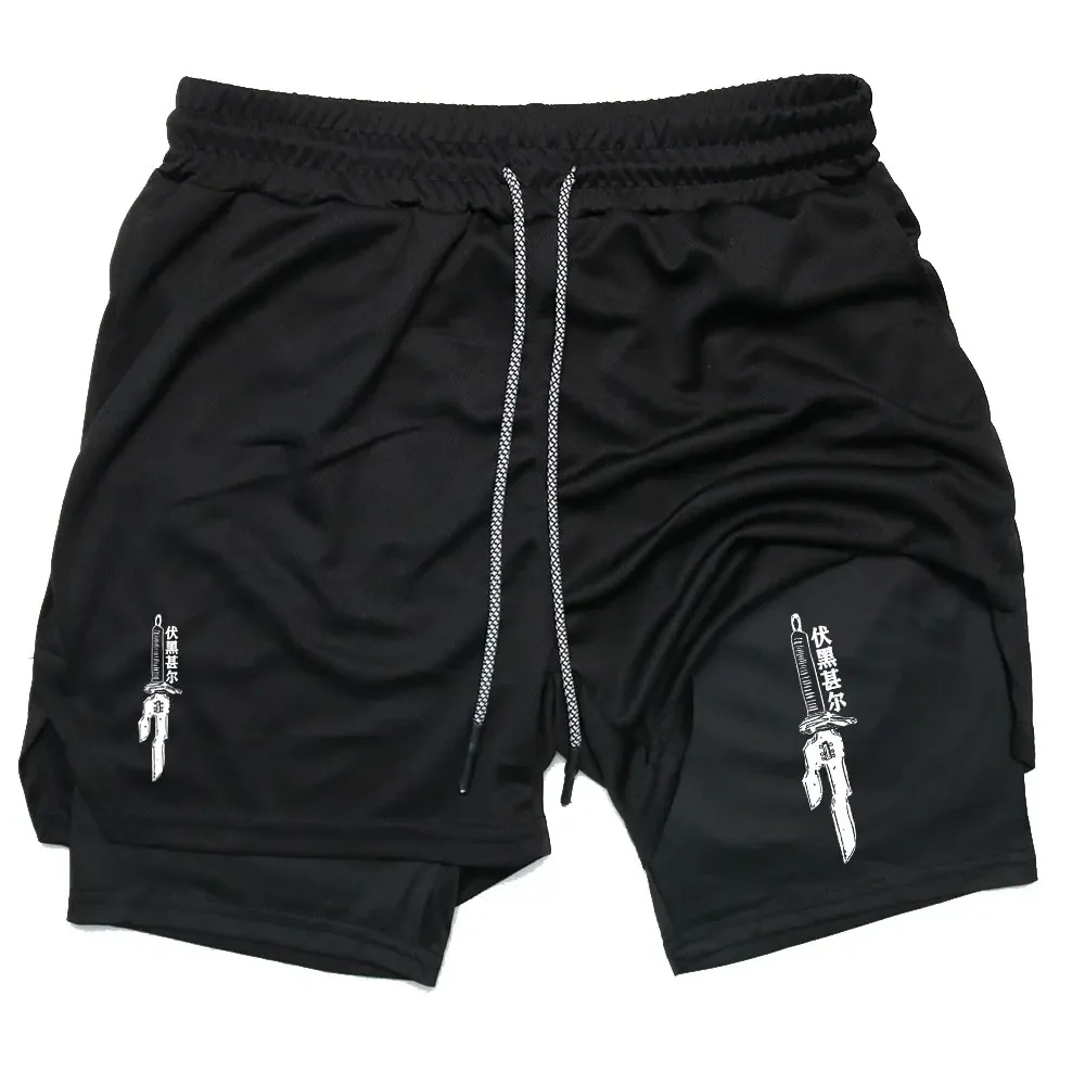 Men's Performance Shorts Anime Jujutsu Kaisen Print Shorts Quick Dry Breathable Workout Running Badminton Gym Shorts with Pocket 3
