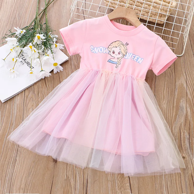 

Girls Clothes 2023 New Summer Frozen Elsa Princess Dresses Flying Sleeve Kids Dress Party Baby Dresses for Children Clothing