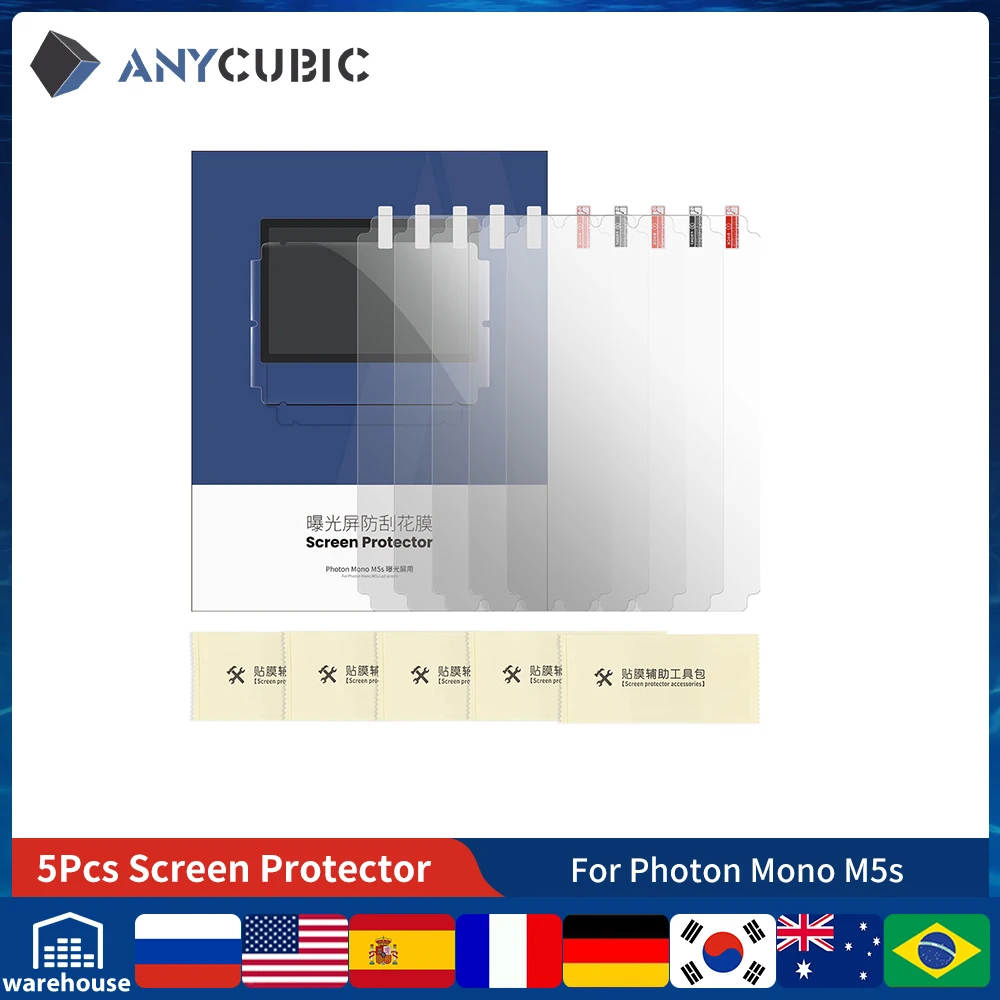 ANYCUBIC 3D Printer Parts 5pcs LCD Screen Protector Set For Photon Mono M5s 3d Printers Accessory