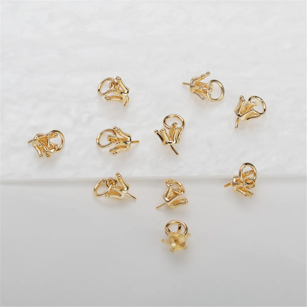 

14k gold clad claw bead holder with pin pendant pearl claw holder diy bracelet necklace handmade material accessories