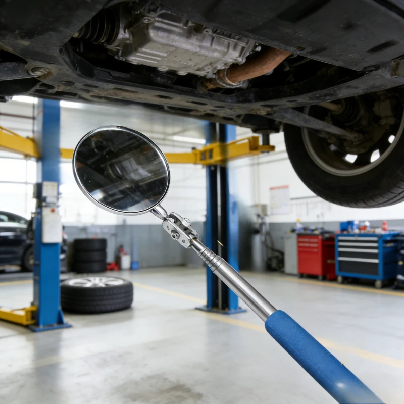 1PC 자동차 수리 검사 거울 360도 접이식 텔레스코픽 반사경 차체 검사용