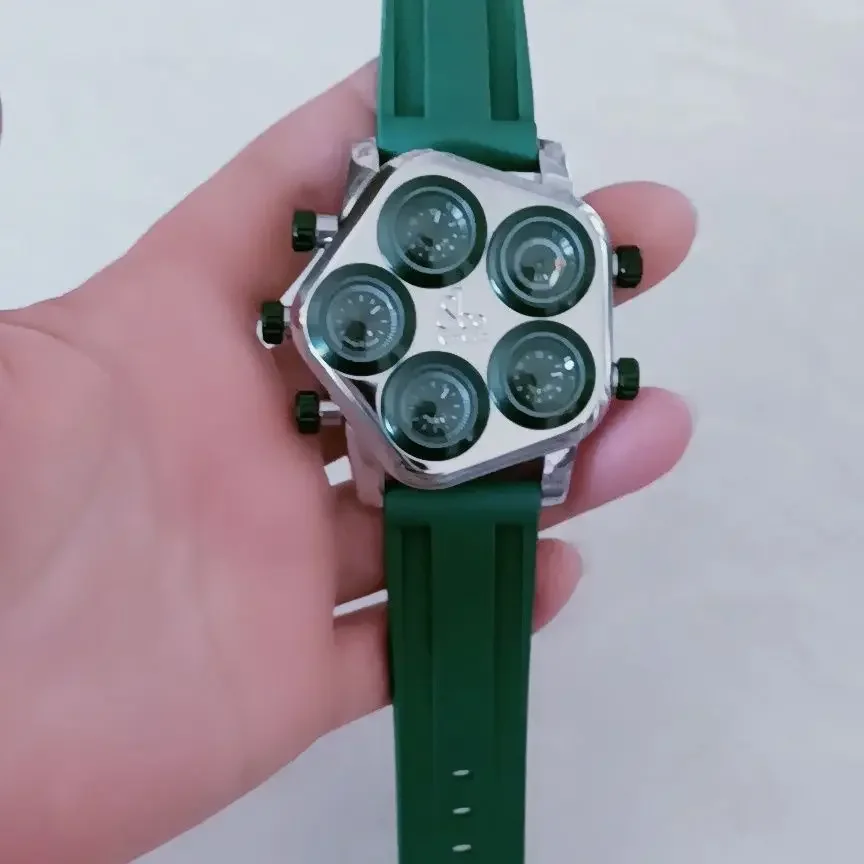 Multi-Time Zone Quartz Large Plate Couple Internet Celebrity Silicone Band Boys and Girls Watch Trendy Fashion  Watch