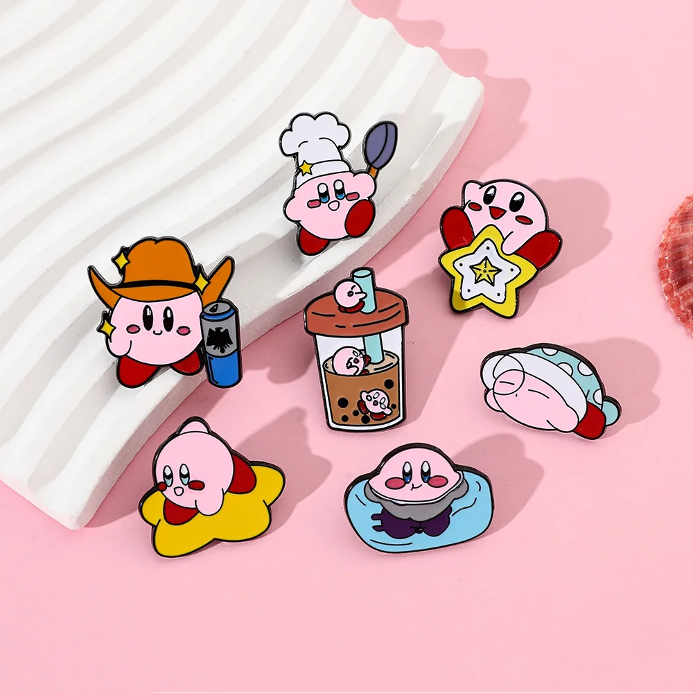 Kirby Game Character Pink Enamel Metal Pin