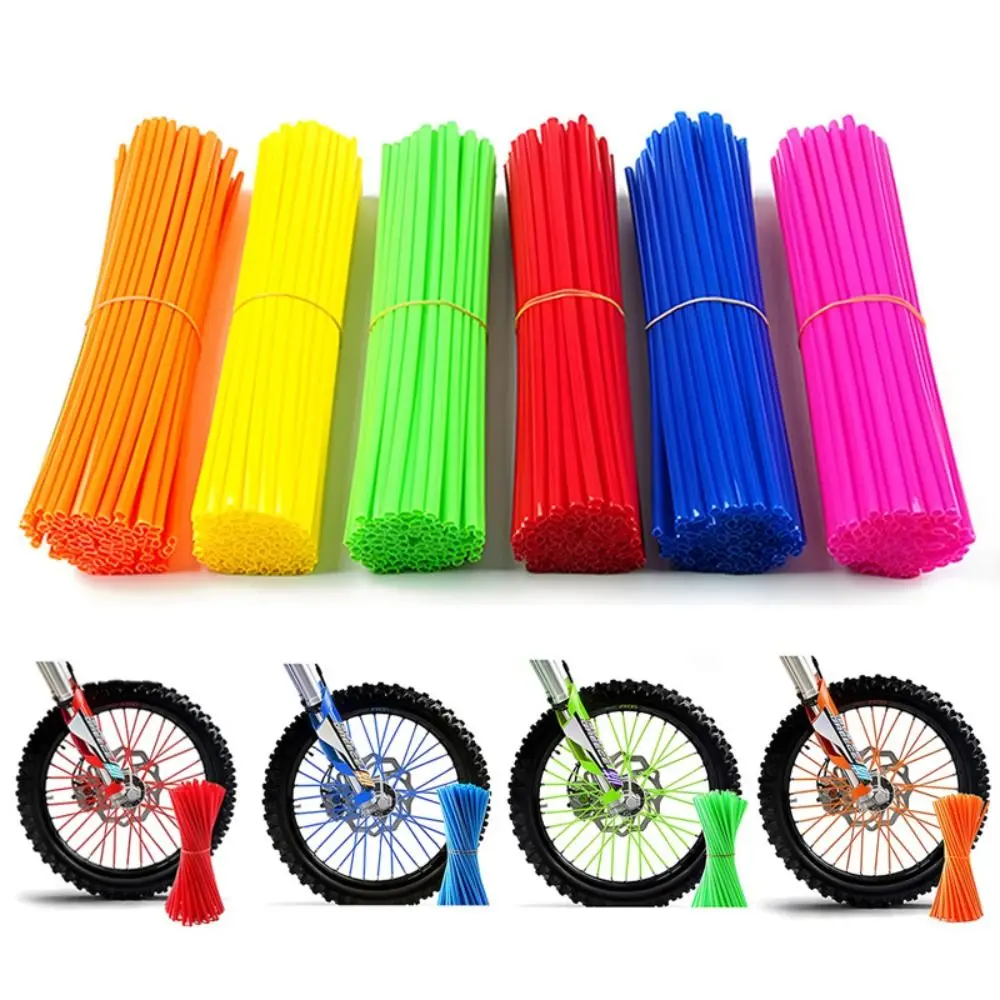 Motorcycle Wheel Spoked Protector Wraps Rims Skin Trim Covers Pipe 72Pcs For Motocross Bicycle Bike