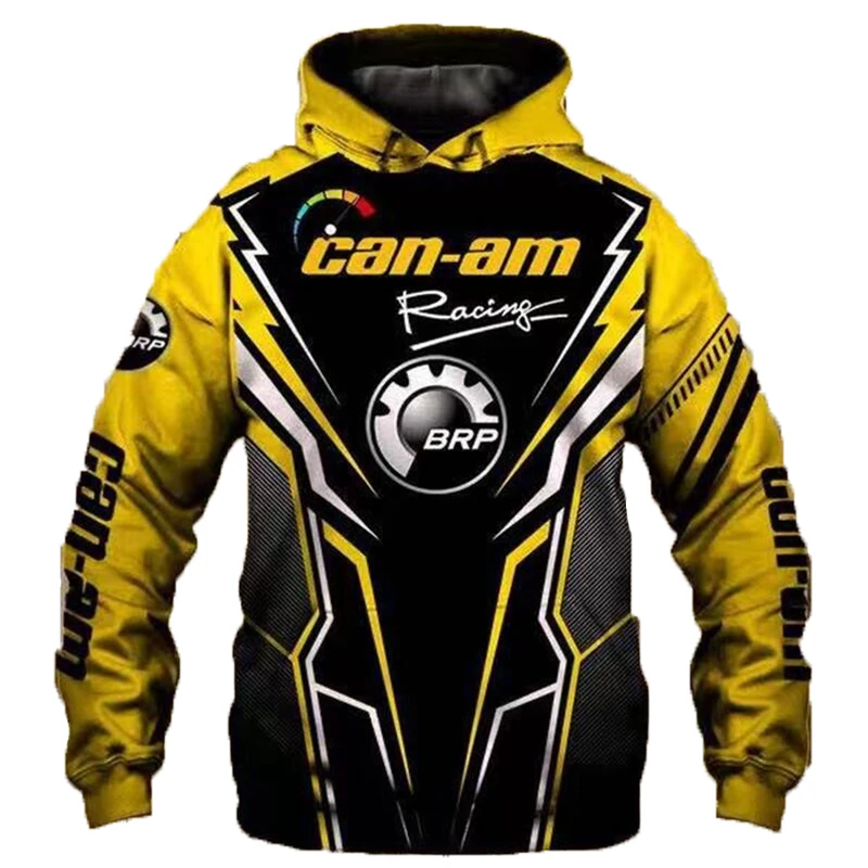 2024 Can-am Motorcycle Racing 3D Print Hoodies Long-sleeved Sweatshirt Outdoor Casual Pullover Hip-hop Streetwear Men Clothing
