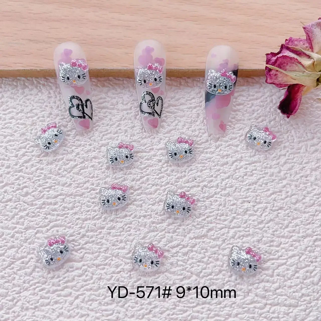 50pcs Cute Sanrio Nail Charms BLING Blue Red Fashion Bling Hello Kitty Nail  Art Kawaii Cartoon Anime accessori per unghie - AliExpress, image size:1280x1280