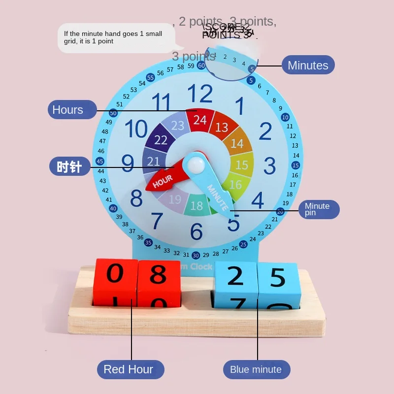 Teaching Clock Activities Set Early Educational Montessori Toy Helps Kids Learn To Tell Time Kindergartner Learning Toy Supplies 2