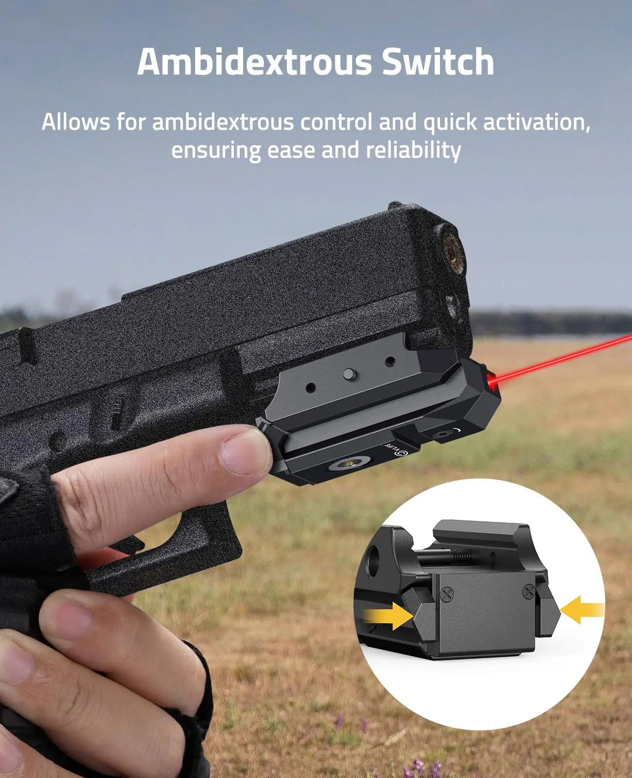 CVLIFE Rechargeable Compact Red Laser Sight for Pistol Upgraded Compatible with Handgun Magnetic Charging Port Hunting,laser sight,red dot laser sight