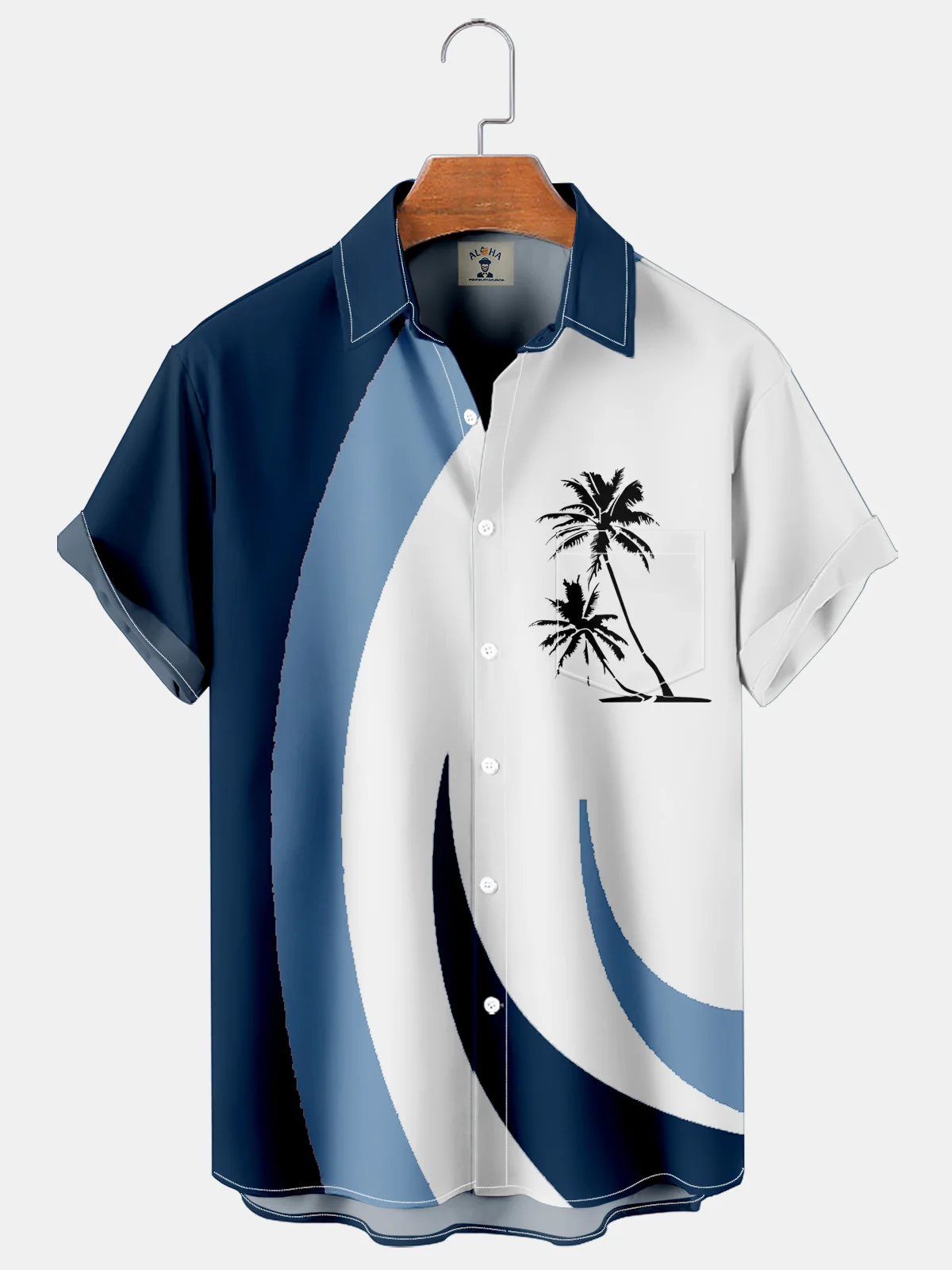 

2024 New Men's Short Sleeve Shirt Coconut Print Hawaiian Men's Casual Lapel Top Fashion Large Size Beach Men's Shirt