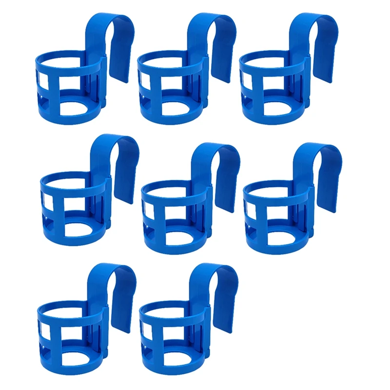 

8 PCS Swimming Pool Water Cup Storage Pool Hanging Beer Holder Portable Frame Removable Mesh Drinks Basket
