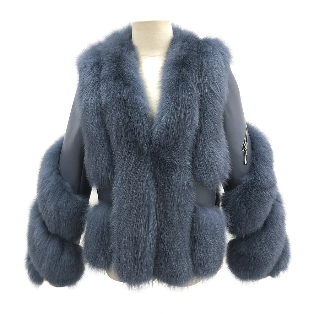 JANEFUR Winter Coat for Women 2023 Real Leather Fur Jacket Fashion Luxury Warm Natural Fox Fur Outerwears Free Shipping real fox fur vest for women short for girls plus size winter jacket luxury coat free shipping