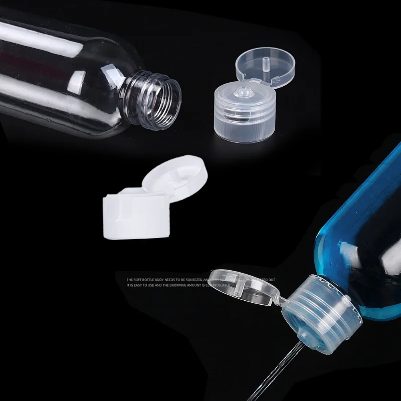 Clear Plastic Travel Bottles with Flip Cap – Portable Containers with Funnel and Labels