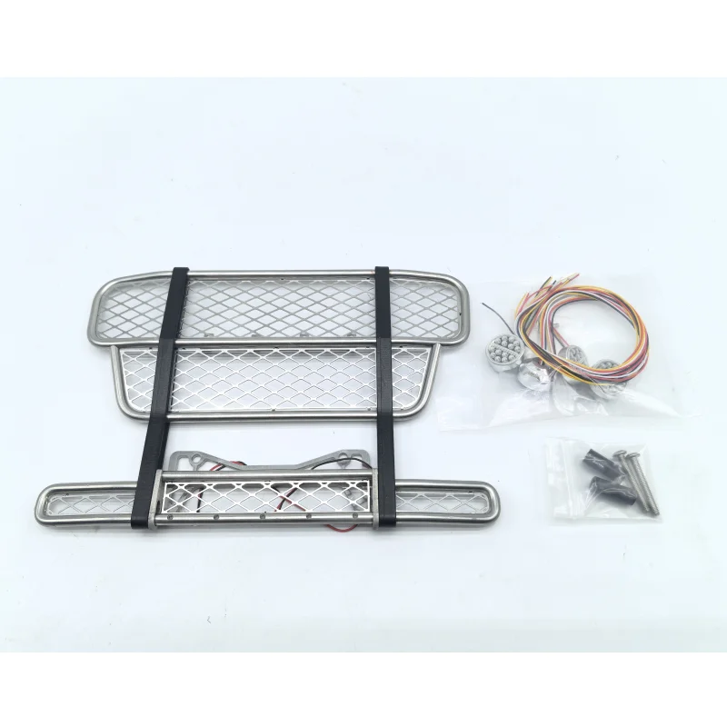 Collision Barrier Cattle Fence Lamp LED Front Bumper Light for Tamiya 1/14 RC Truck Volvo 56360 56362 56375 Tractor Trailer Part 4