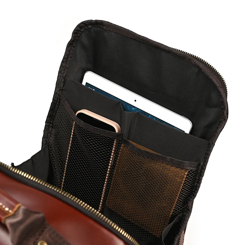 High Quality Bags Men's Leather Backpack Retro Luxury Fashion Style Backpack Travel Backpack School Bag For Men Leather Daypack