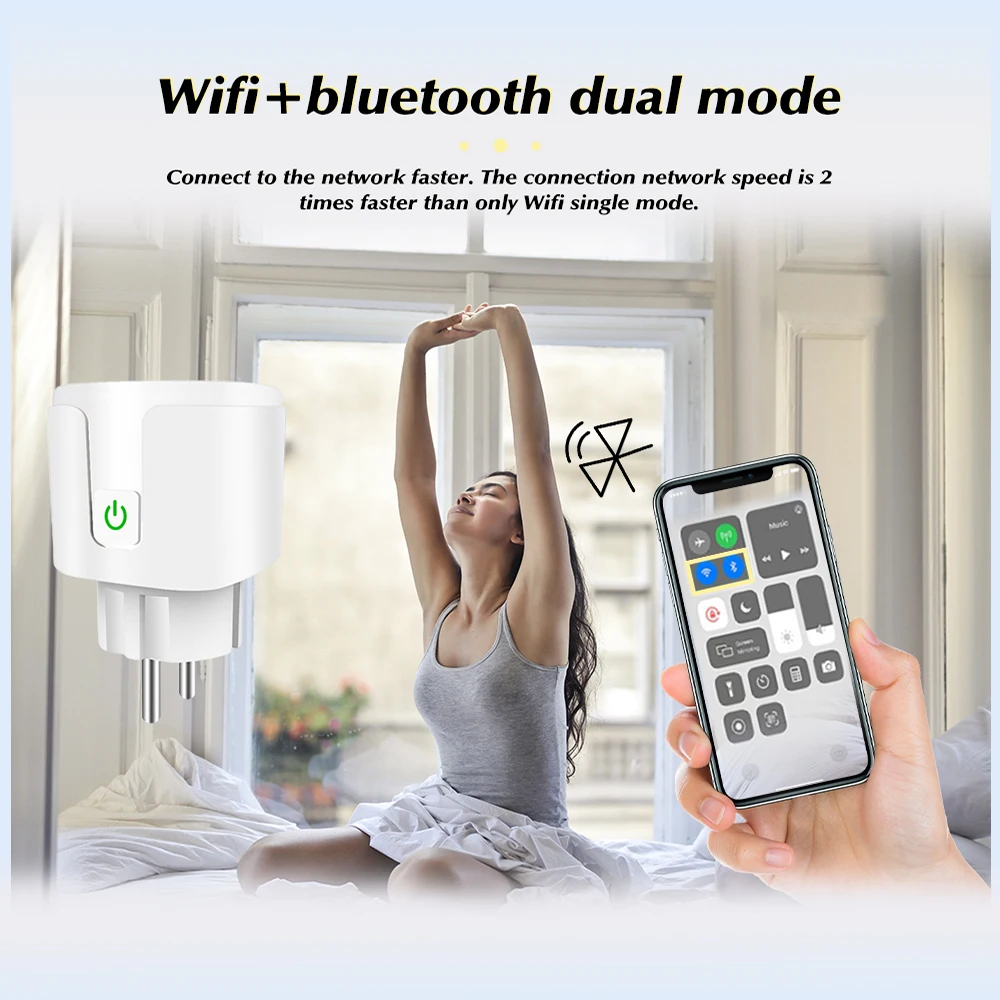 20A EU Smart Plug Tuya Wifi Remote Power Socket With Energy Monitoring Function Voice Control For Alexa Yandex Alice Google Home 5