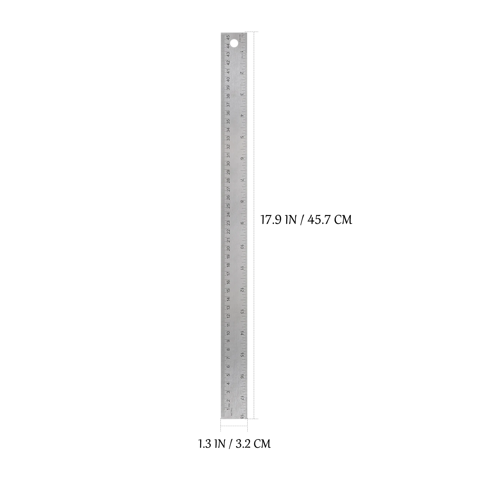 Stainless Steel Cork Back Ruler School Office Engineering Woodworking Measuring Device Tool Student