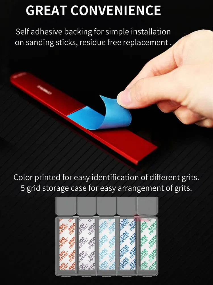 DSPIAE DSP Durable Adhesive Polishing Sandpaper Set Model Making Tool