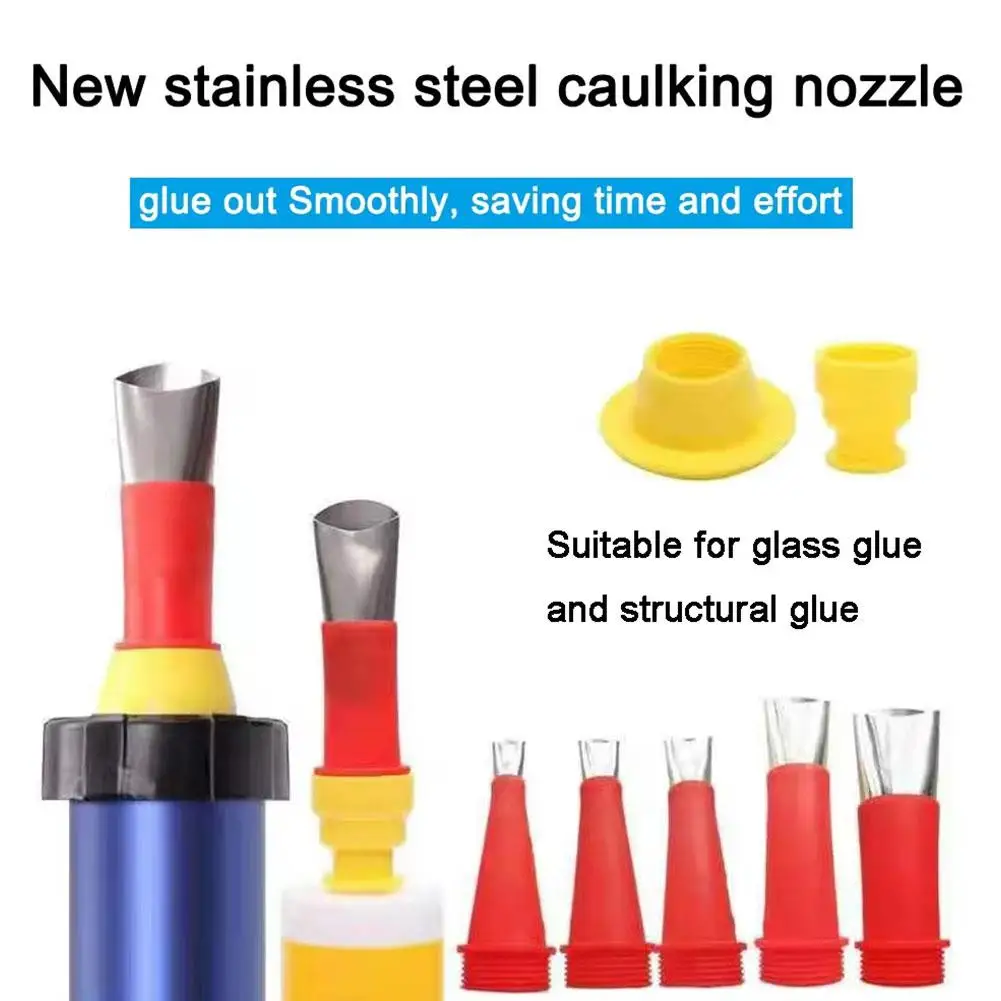 14+6PCS StainlessSteel Caulk Nozzle Applicator Caulking Finishing Finisher Silicone Sealant Sink Tool Bathroom Kitchen Tool 6