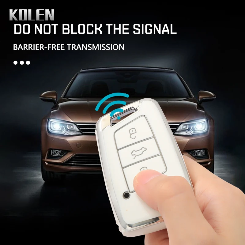 TPU 자동차 원격 키 케이스 커버 쉘 Fob For VW 폭스 바겐 Passat B8 Tiguan Magotan 골프 Skoda Kodiaq Superb A7 액세서리
