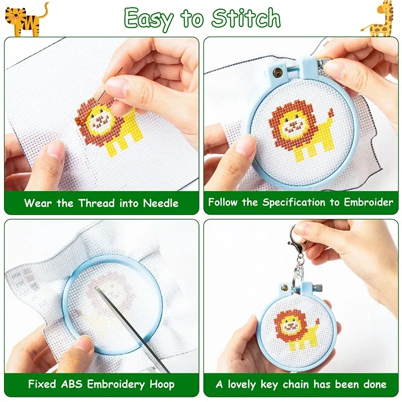 DIY Embroidery Cross Stitch Kit for beginners Gift Keychain Handwoven animal Handcrafted crafts Family activities Backpack hangi cross stitch kits