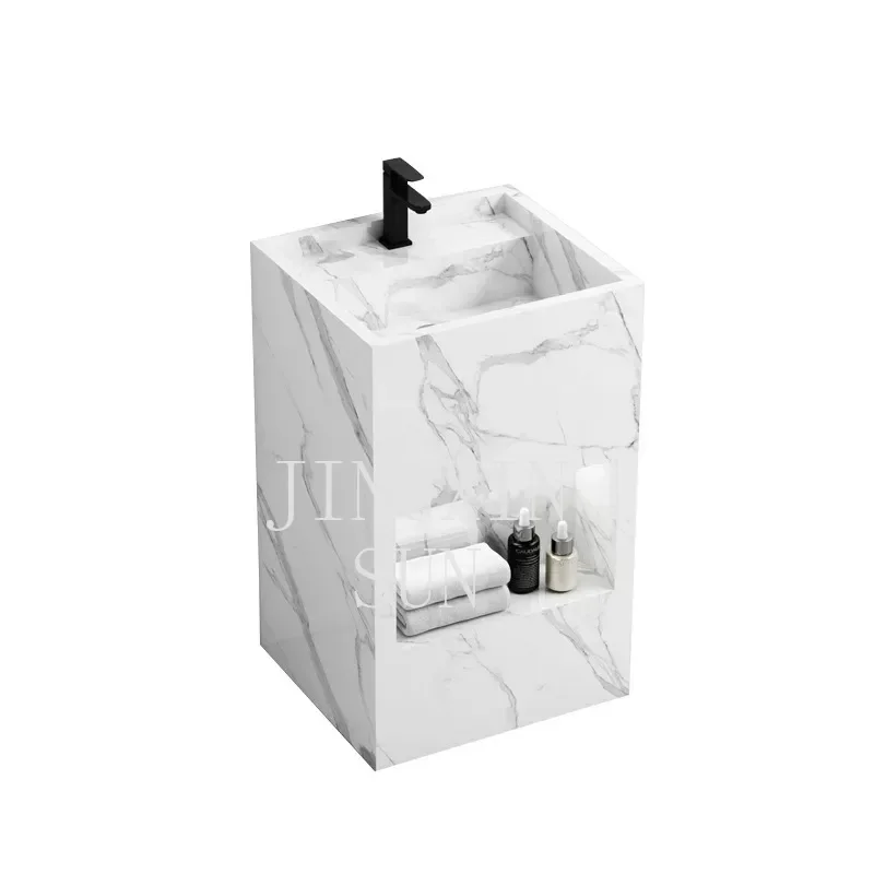 อ่างล้างจานชนวนห้องน้ําขายส่งในครัวเรือนอพาร์ทเมนท์ขนาดเล็กไม่มีรอยต่ออ่างล้างหน้าแบบบูรณาการโรงแรมชั้นยืนคอลัมน์อ่างล้างหน้า 1