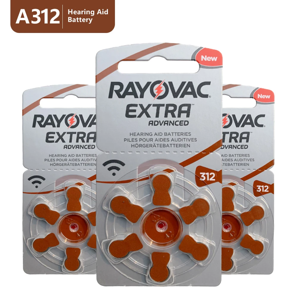 60 Pcs Rayovac Batterie Per Apparecchi Acustici Ad Alte Prestazioni 312 312A A312 Pr41. Batteria Per Apparecchi Acustici Zinco-Aria Spedizione Gratuit