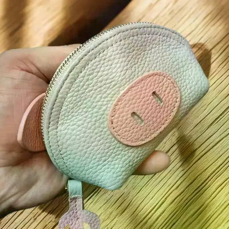 Portamonete portamonete in pelle PU simpatico maiale simpatico cartone animato mini pochette per auricolari regali - immagine 4