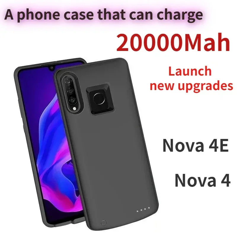 

Чехол-аккумулятор для Huawei P30 Lite, Nova 4E; чёрный/синий