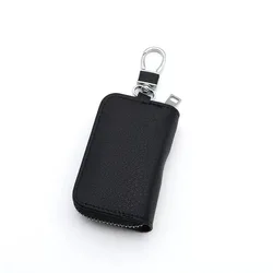 Luxurious PU Leather Key Holder and Unisex Waist Bag with Secure Zipper Pouch (Black)