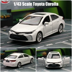 1:43 Diecast Metal Toyota Corolla Hybrid Toy Car - Pull Back Miniature Educational Collectible (WHITE)