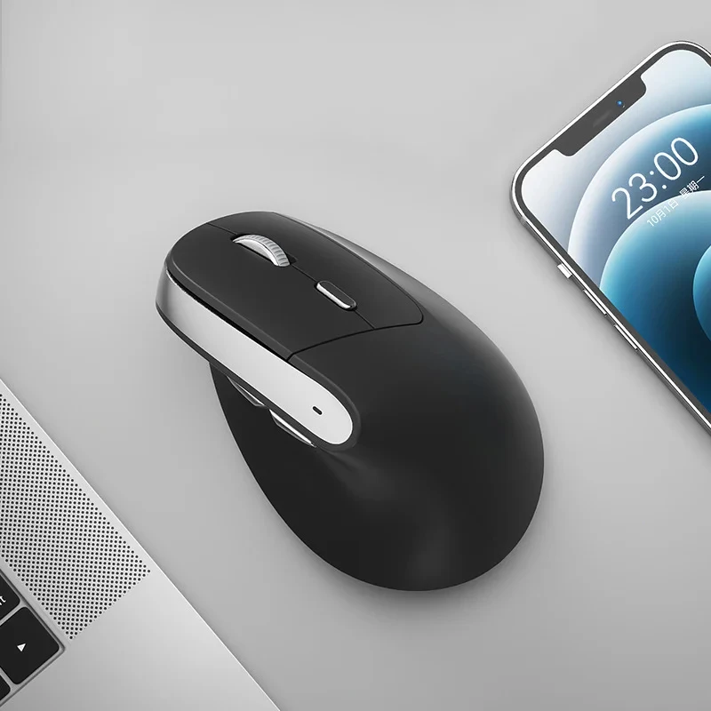 Mouse Bluetooth sem Fio de Modo Duplo Mouse Vertical Ergonômico 2400 Dpi Mouses Silenciosos e Recarregáveis para Laptop pc Tablet 2024 - Imagem 3