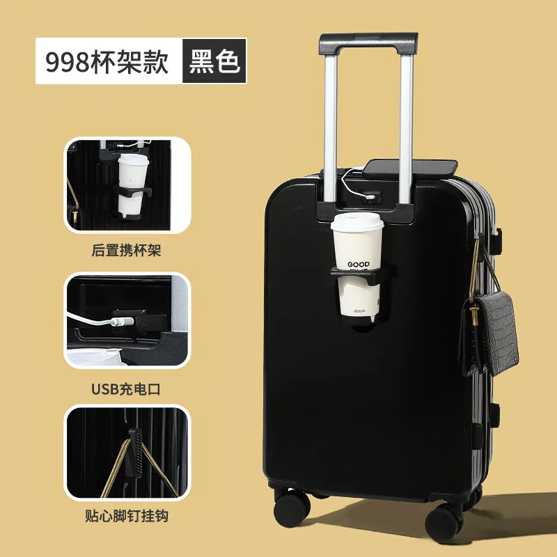 PLUENLI Luggage Case Travel Women Sturdy Large Capacity Size Password Trolley Case Universal Wheel Wearproof Men Charge Suitcase