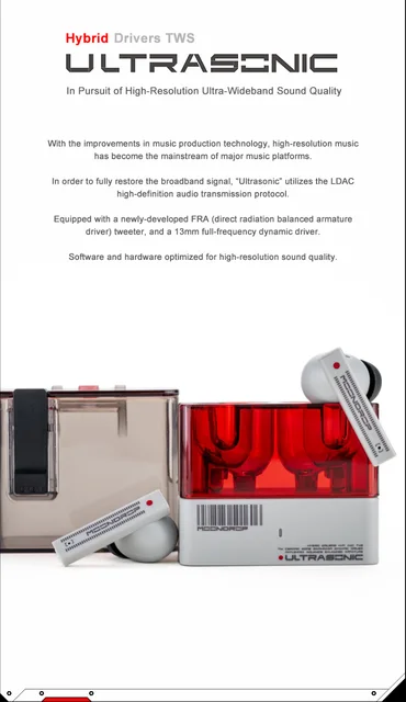 Moondrop UltraSonic Earbuds 1DD 1BA Hybrid Hi-Fi ANC True Wireless  