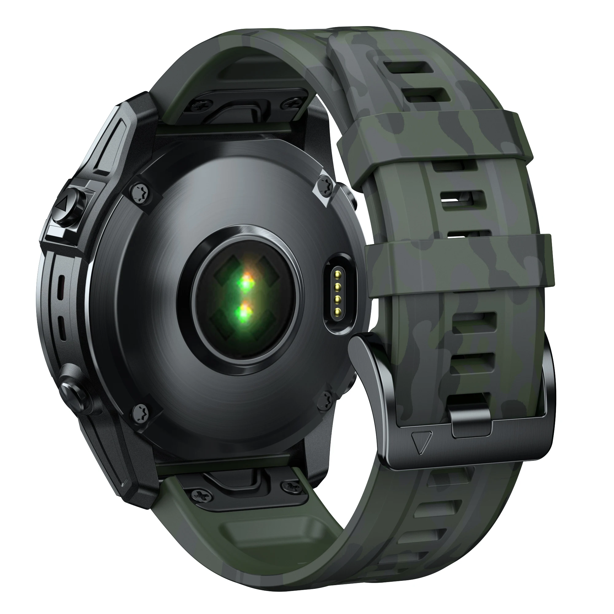 Camouflage Quick Fit Silicone Wristband Strap, 22-26mm