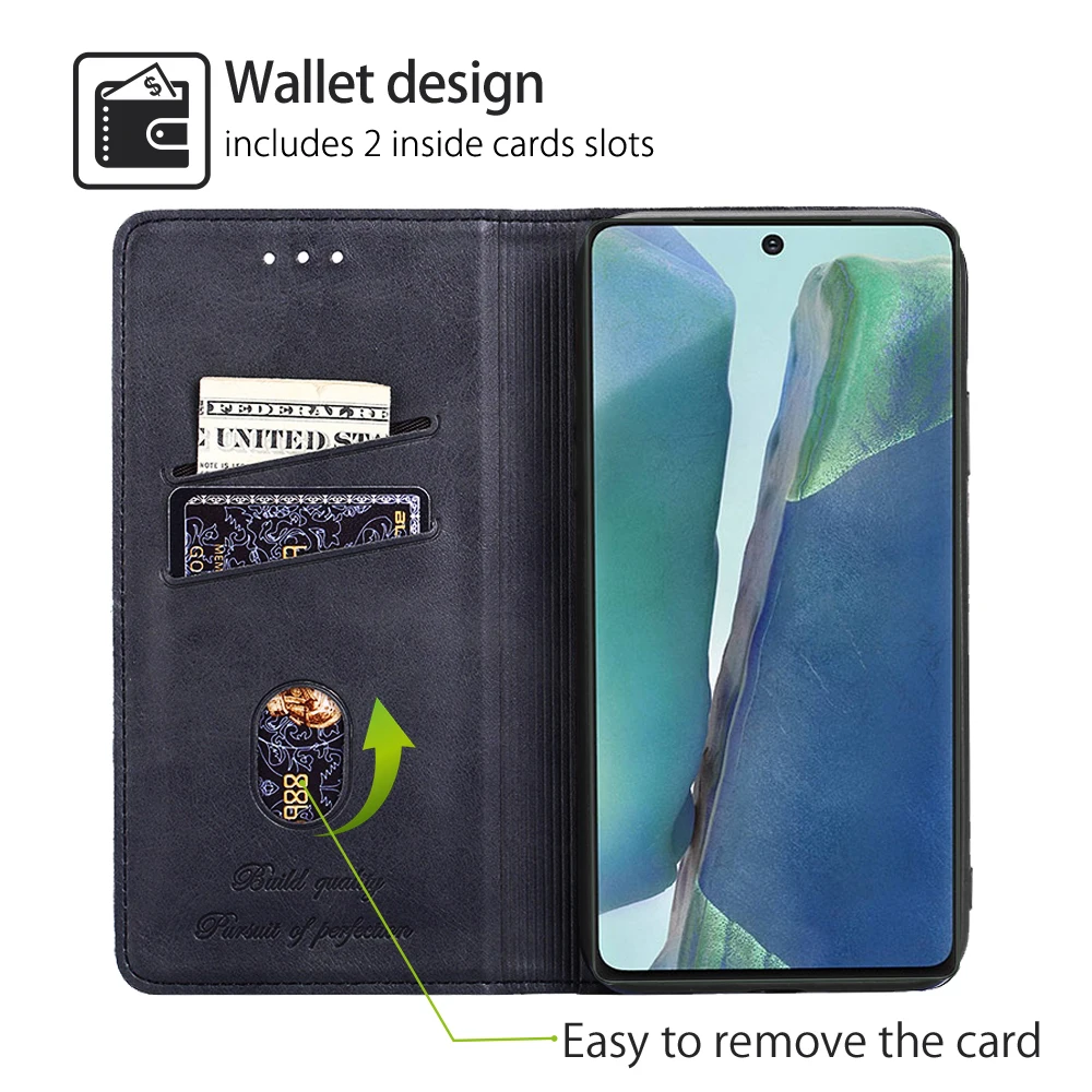 Premium Shockproof Leather Flip Cover with Magnetic Closure and Card Slots - Business Edition