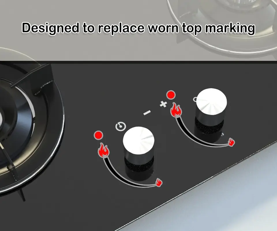 OTOTEC Cooker Sticker Set – Burner Hob & Oven Control Markers For Stove Top Replacement - View #9
