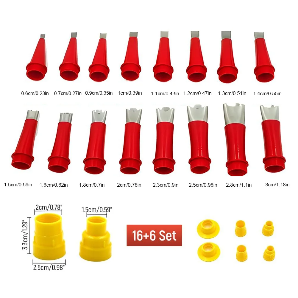 22 PCS/Set Stainless Steel Caulk Nozzle Applicator Glue Silicone Sealant Finishing Tool Caulking Nozzle for Kitchen Bathroom 6