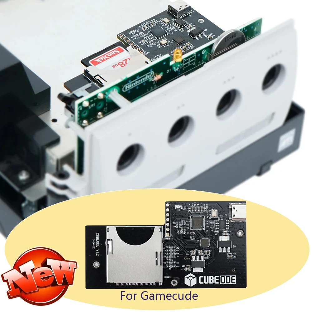 Upgrade GCloader CUBEODE Optical Drive Emulator For Nintendo GameCube Console NGC DOL-001/DOL-101 With 3D Printed Mount