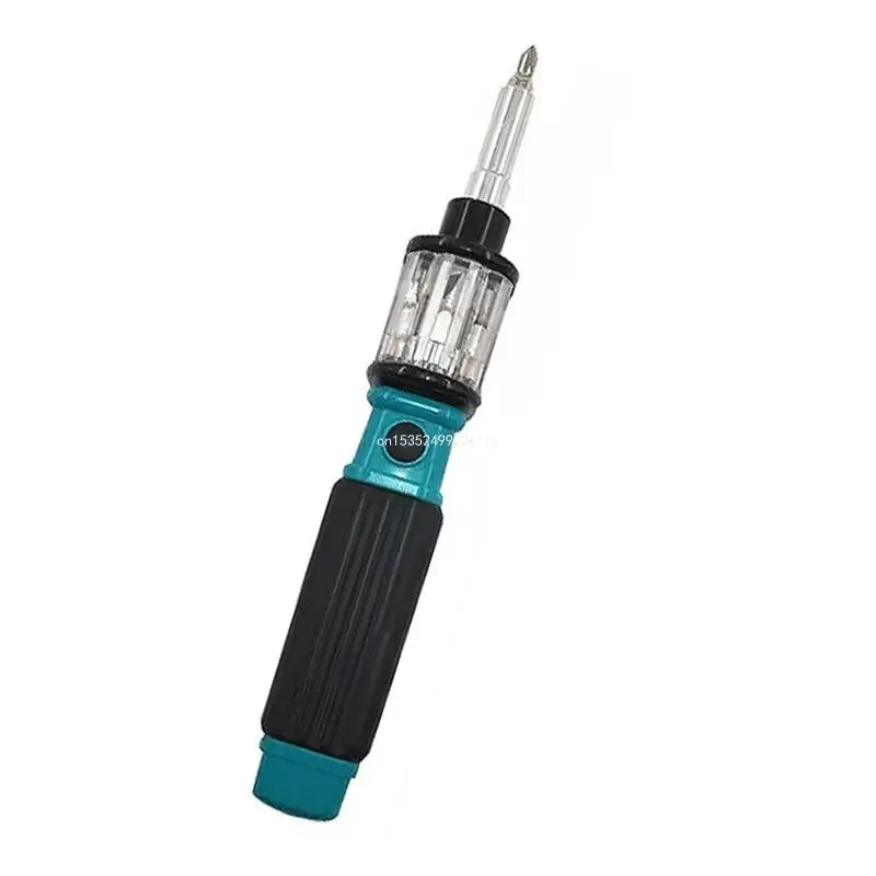 

6-in-1 Ratcheting Multi-Bit Screwdriver Set Retractable Screwdriver Rod Magnetic Tool with SL3- SL4 SL6 PH1 PH2 PH3-