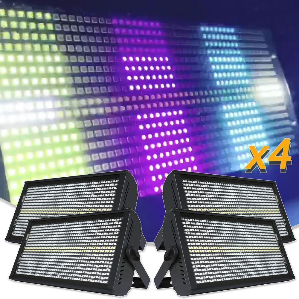 4PCS/LOT LED 768PCS RGB + 96PCS White Strobe Wash Effect Stage Lighting Nightclub Party Dj Disco Concert Live Show Equipment