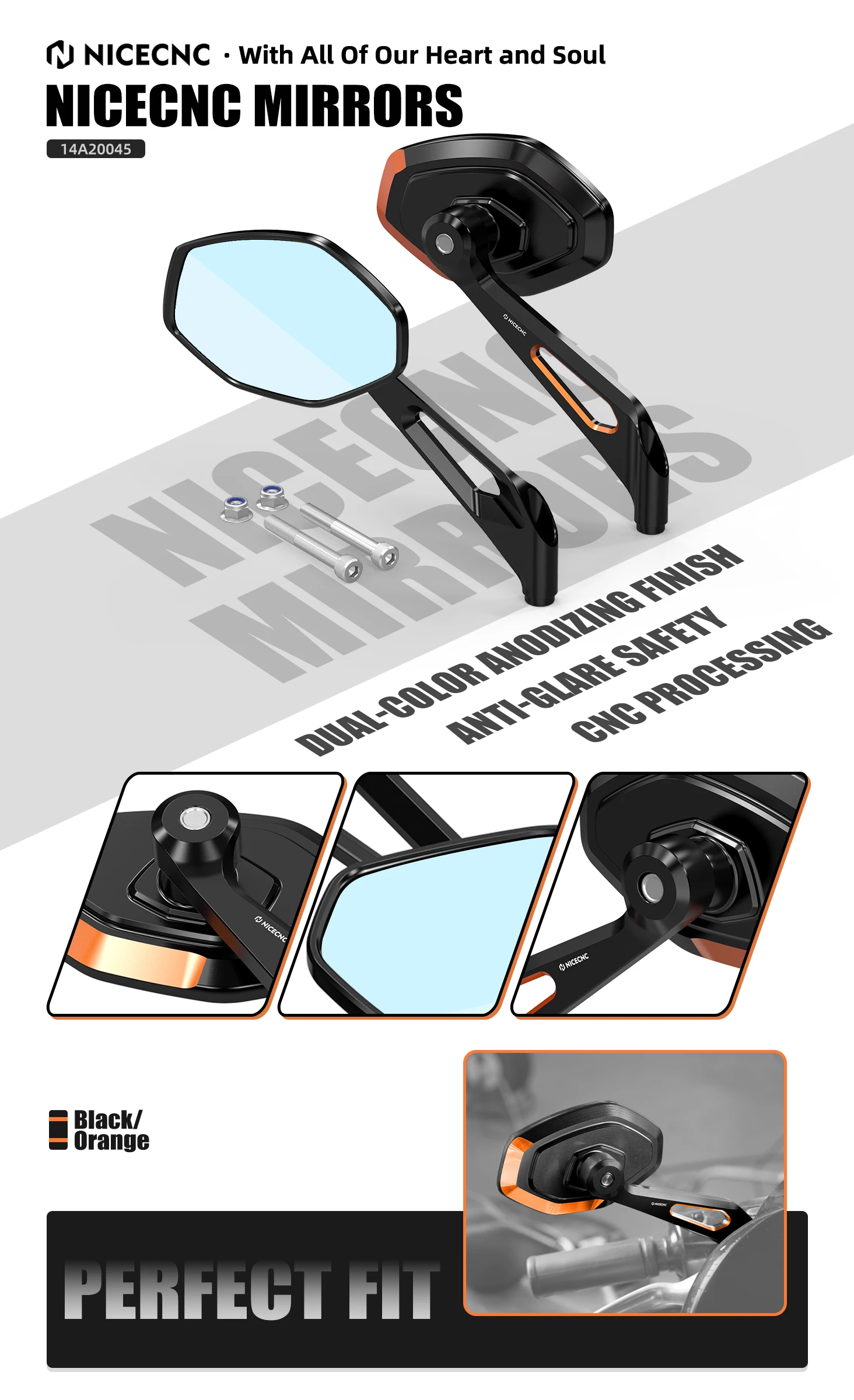 Für Harley Sportster 883 1200 Rückspiegel Low XL883L XL883R Nightster XL1200N Custom XL1200C XL1200R Iron 883 1200 XR1200 – Detail 1