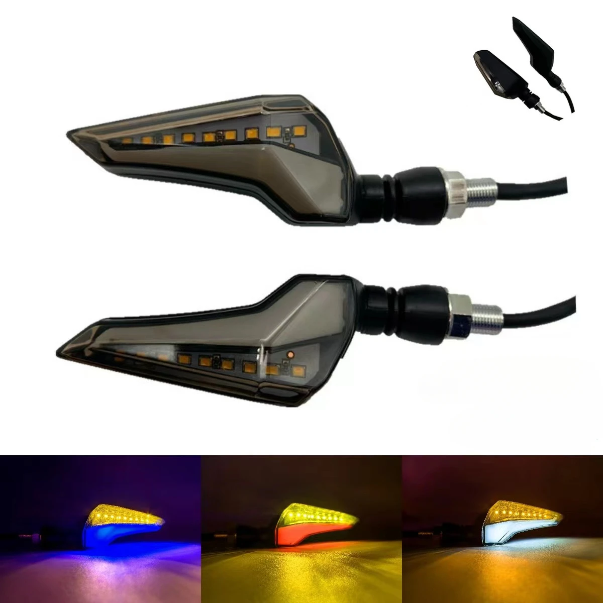 

2pcs Flowing Water Type Turn Lights LED Signals Lights Indicator Blinkers Flashers Amber Color Universal Motorcycle Accessories