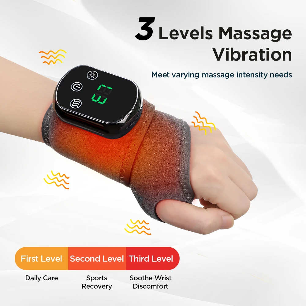 3 Type Electric Heating Wrist Massager Vibration Or EMS Wrist Brace Protector Wrap Hot Compress Massage Wristband For Tendonitis